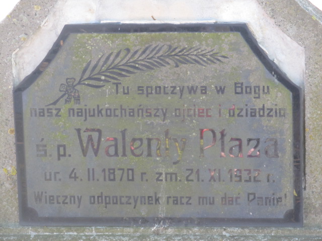 Walenty Płaza 1870 Wielkie Czyste - Grobonet - Wyszukiwarka osób pochowanych